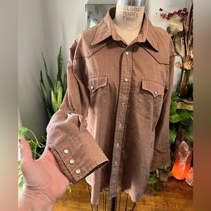 ATB 80’s Vintage Western Shirt pearlescent snap buttons Rockabilly Unisex